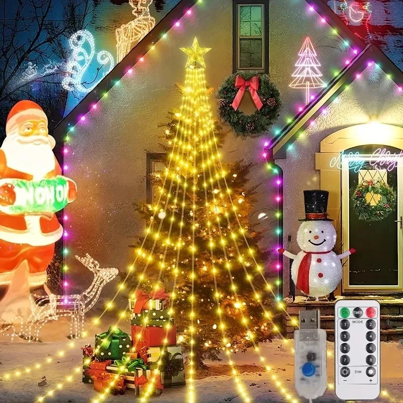 Outdoor Power For Christmas Lights - Luci a Cascata a Stella USB