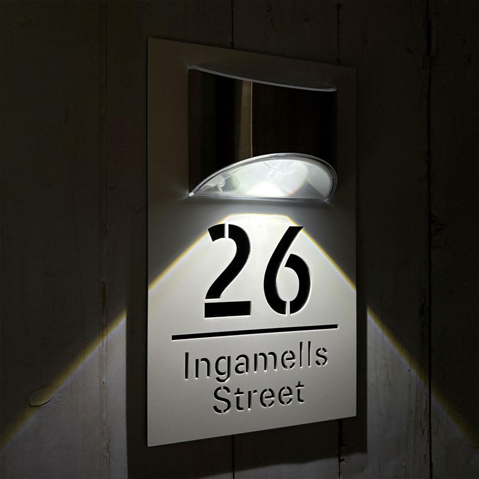 Outdoor Power House - Targa per indirizzo LED personalizzata ad