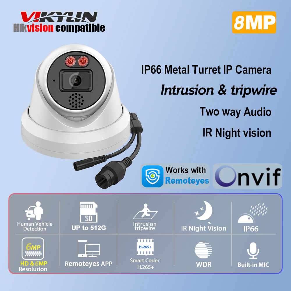 Outdoor Power G Motion - Telecamera IP Vikylin 8MP con Visione