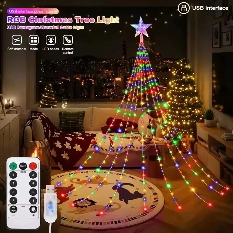 Luci a Cascata a Stella USB co - Outdoor Power For Christmas Lights recensione e prezzo