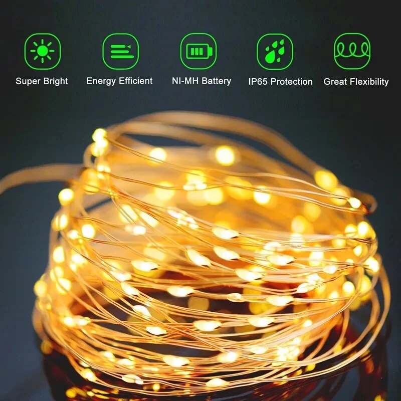 100 LED Solar Fairy impermeabi - Outdoor Power For Christmas Lights recensione e prezzo